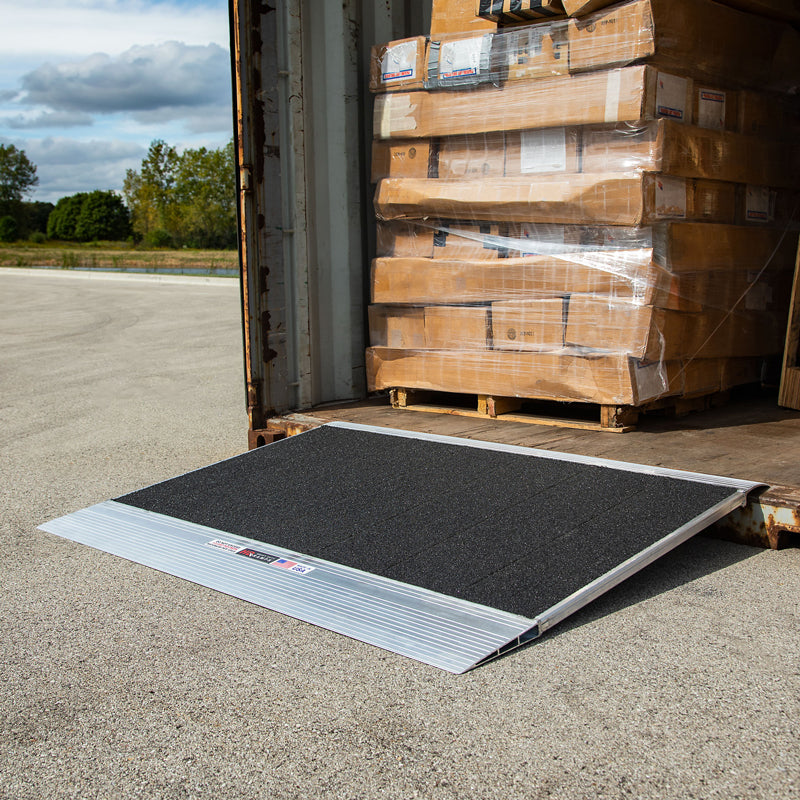 Grit-Coat Aluminum Shipping Container Ramp - 12,000 lb. Capacity