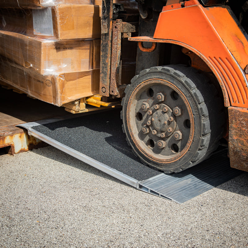 Grit-Coat Aluminum Shipping Container Ramp - 12,000 lb. Capacity