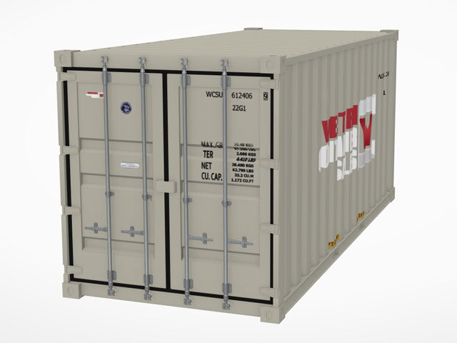 20' Shipping Container 3D Model - Augmented Reality