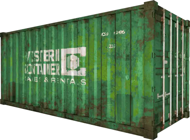 Green - Left used 20' shipping container El Paso TX, El Paso TX shipping container for sale, Shipping container for sale El Paso TX, conex El Paso TX, rent storage container El Paso TX, conex, cargo container, used shipping container, used cargo container, storage trailer, storage container, steel storage container, portable storage container, storage trailer, sea container